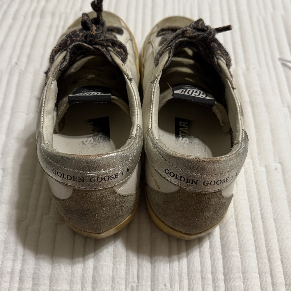 Golden Goose White Sneakers with Burgundy Star size 38 - Picture 3 of 12